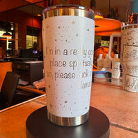 Funny Yoga Tumbler, Meditating Woman, Sarcastic Namaste, 20oz Stainless Steel