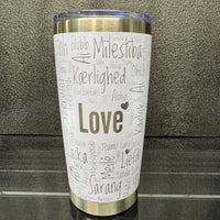 LOVE in 100 Hundred Languages. 20oz Stainless Steel Tumbler.