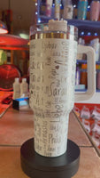 LOVE in 100 Hundred Languages. 40oz Stainless Steel Tumbler.